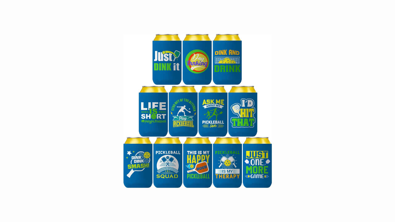Pop Nordic Pickleball Themed Can Cooler