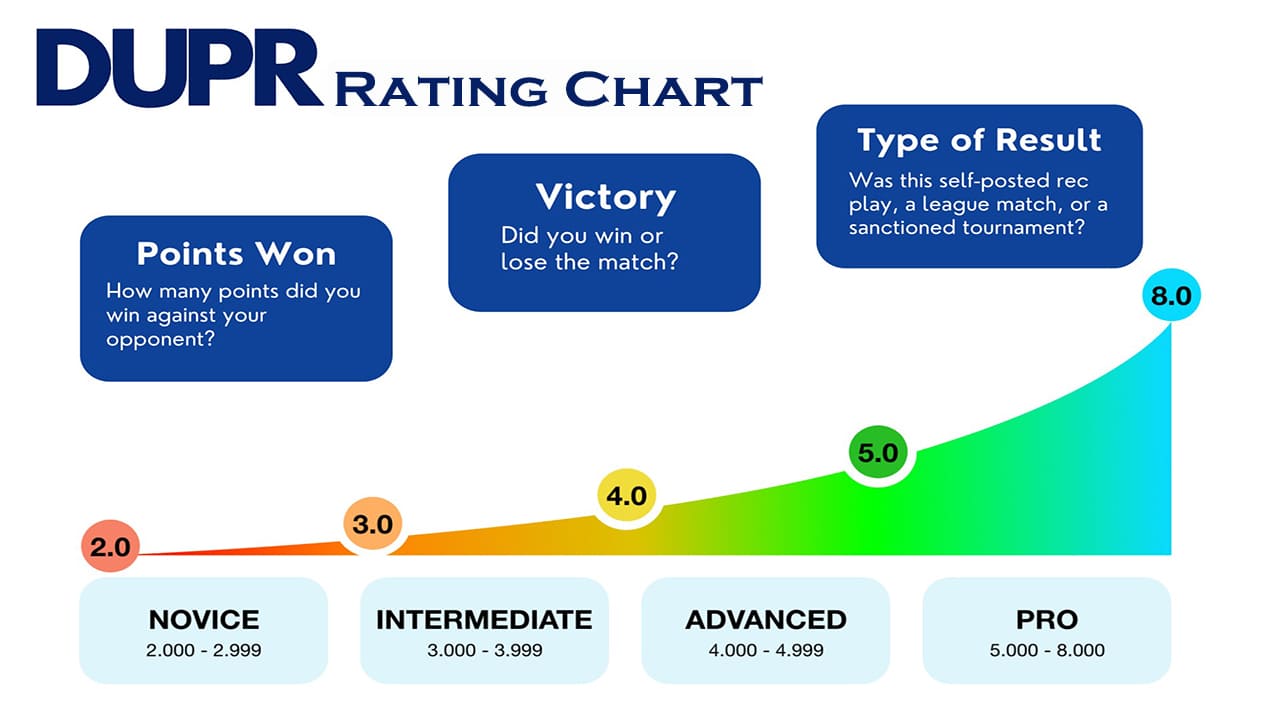 DUPR Pickleball Ratings Chart, DUPR Rating Chart