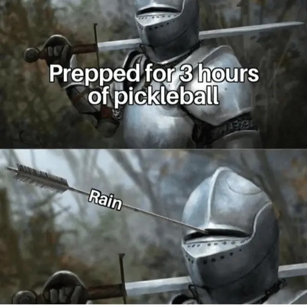 Pickleball Funny Memes About Rain